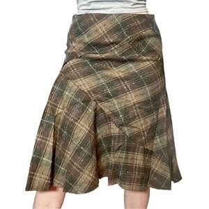 ZARA plaid wool skirt made in spain dark academia